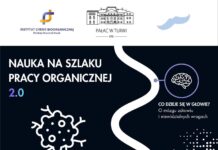 Wykład z cykl: „Nauka na Szlaku Pracy Organicznej 2.0” Grafika: czarne tło, biała ścieżka od góry do dołu. Napisy.